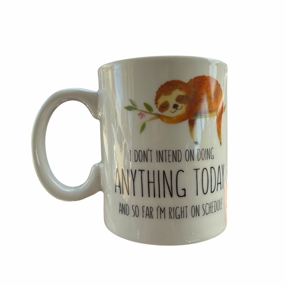 Charming Sloth Design Mug in White and Orange - Picture 2 of 3